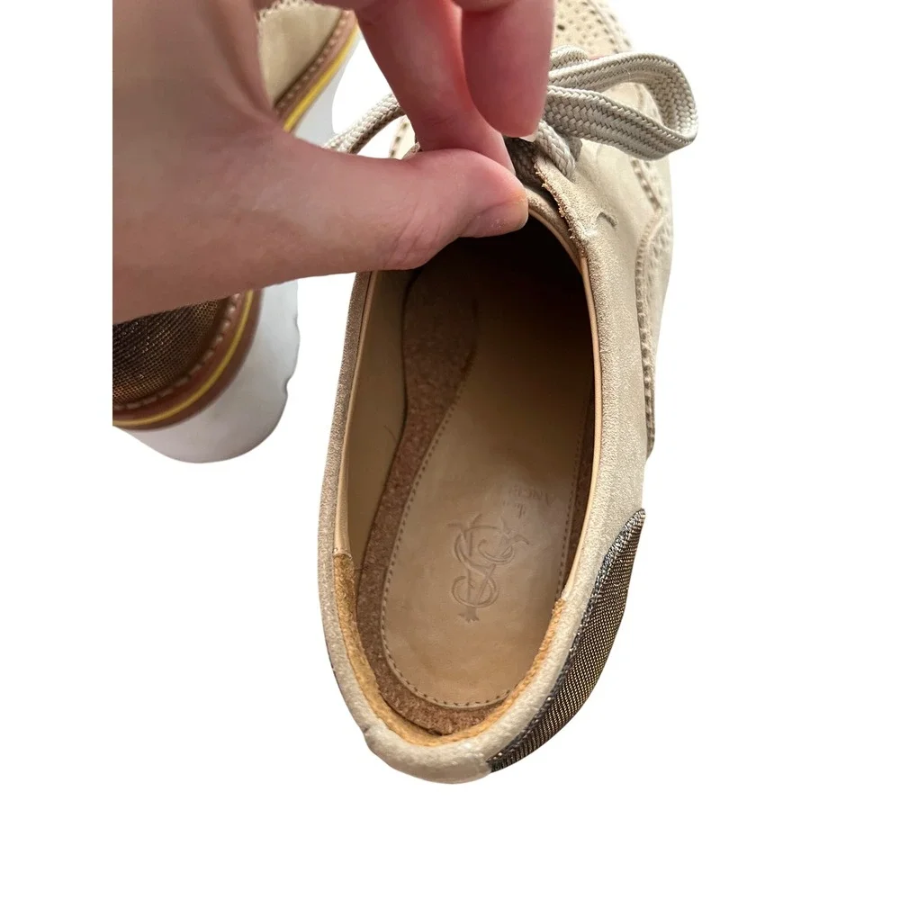 The Office of Angela‎ Scott Suede Brogue Oxford Platform Shoes Women's